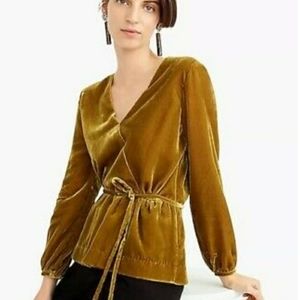 J.Crew stunning velvet wrap top NWT